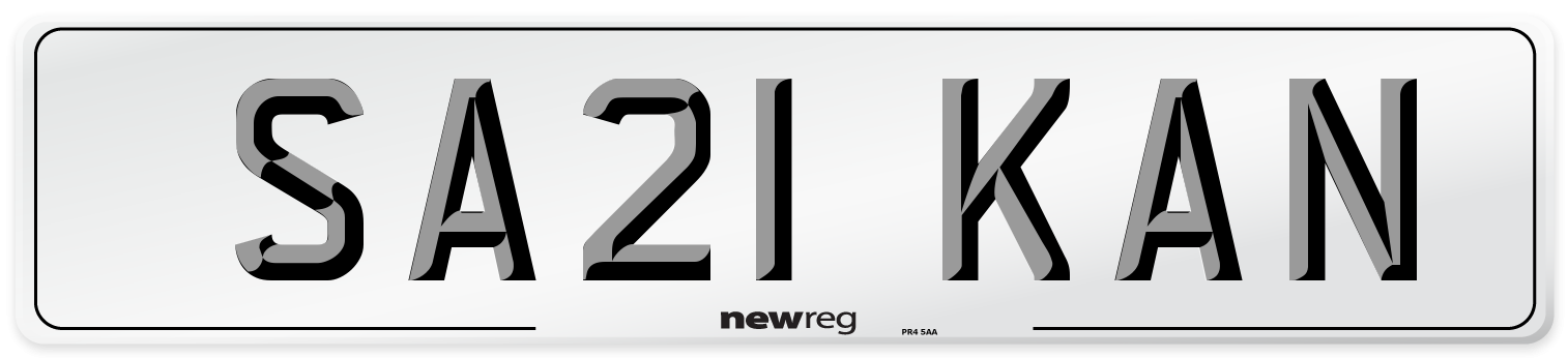 SA21 KAN Number Plate from New Reg